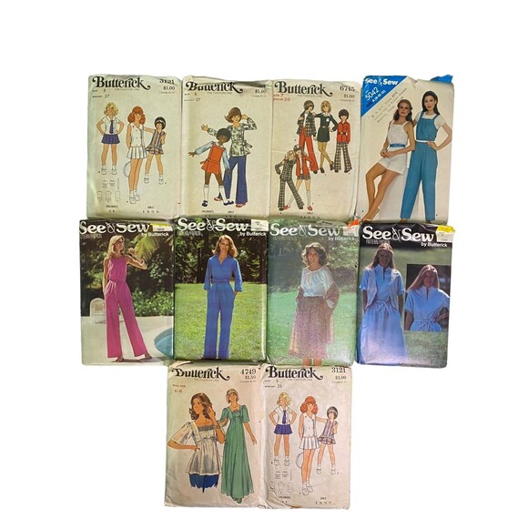 Butterick See & Sew Sewing Patterns Lot Of 10 Various (8 Uncut / 2 Cut) Vintage - Picture 2 of 6